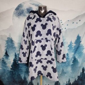 Disney Mickey Mouse Women's Fleece Lounge Hoodie Blue Large NWT